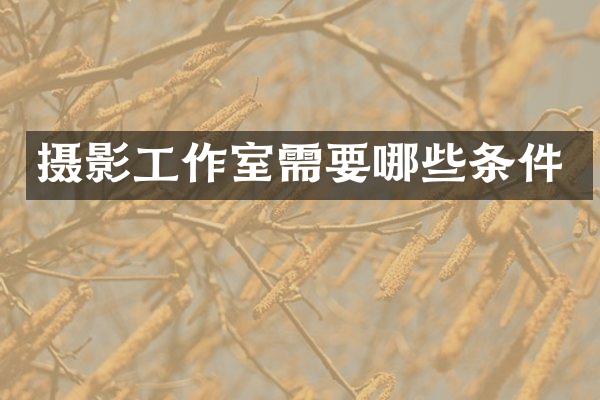 摄影工作室需要哪些条件