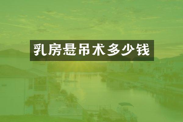 乳房悬吊术多少钱