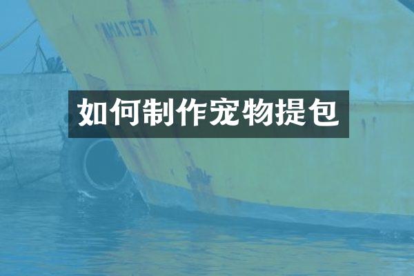 如何制作宠物提包