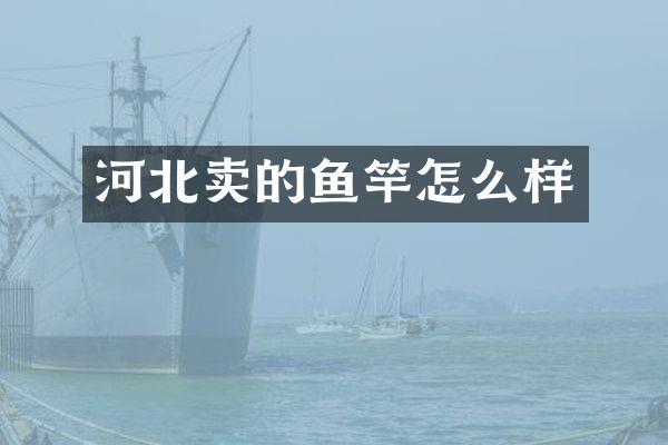河北卖的鱼竿怎么样