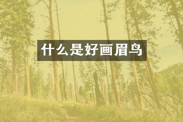 什么是好画眉鸟