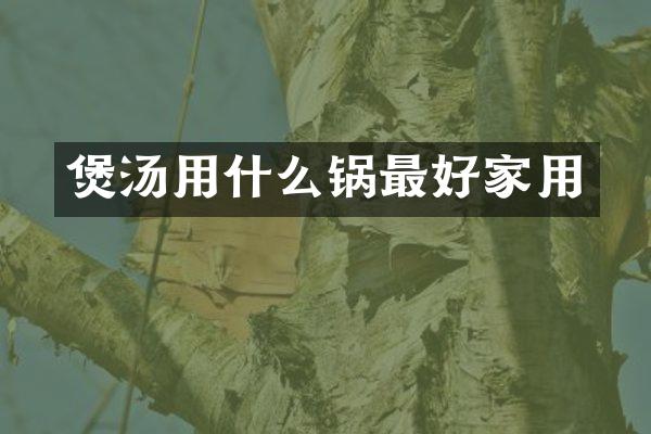 煲汤用什么锅最好家用