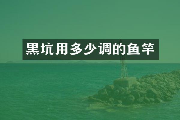 黑坑用多少调的鱼竿