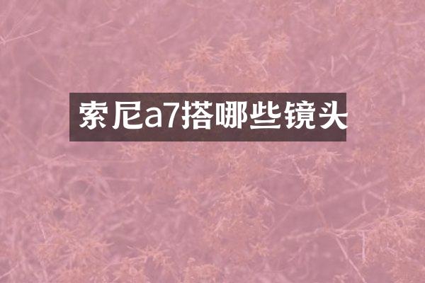 索尼a7搭哪些镜头