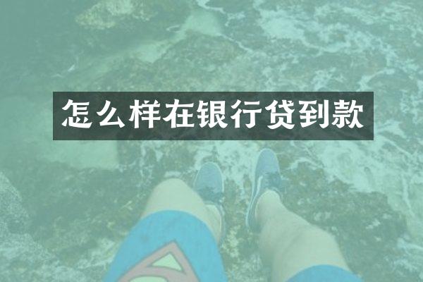 怎么样在银行贷到款
