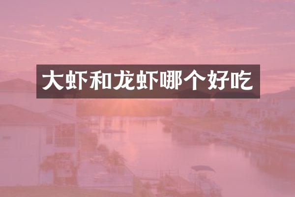 大虾和龙虾哪个好吃
