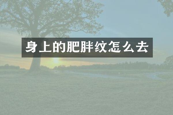 身上的肥胖纹怎么去