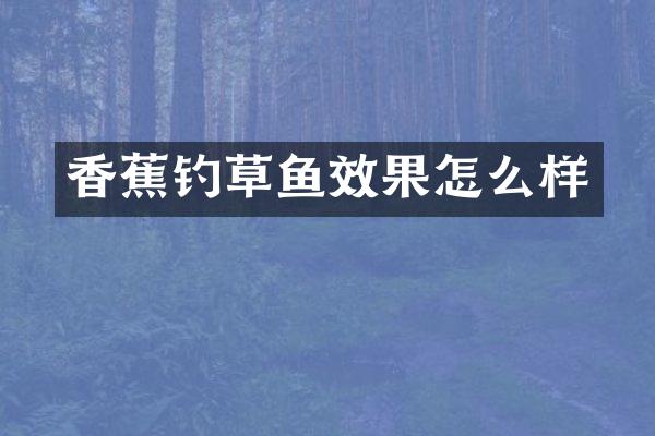 香蕉钓草鱼效果怎么样