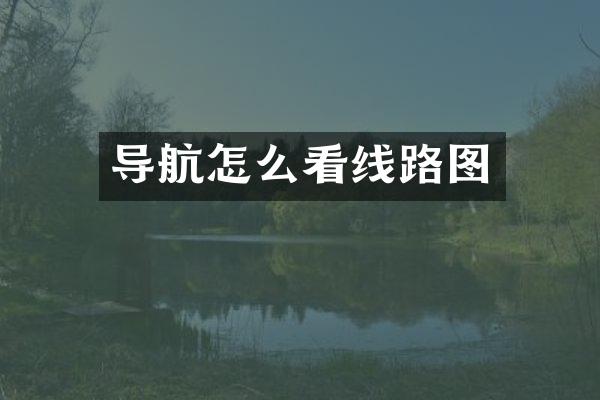 导航怎么看线路图