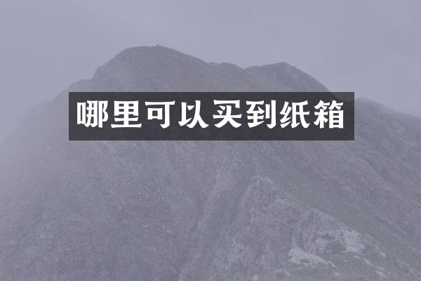 哪里可以买到纸箱