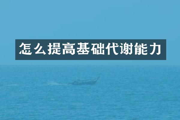 怎么提高基础代谢能力