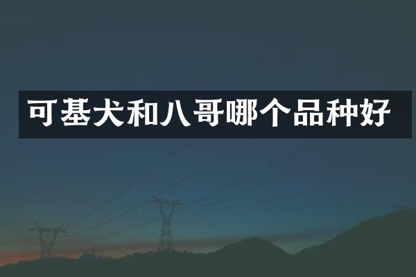 可基犬和八哥哪个品种好