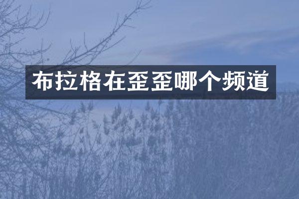 布拉格在歪歪哪个频道