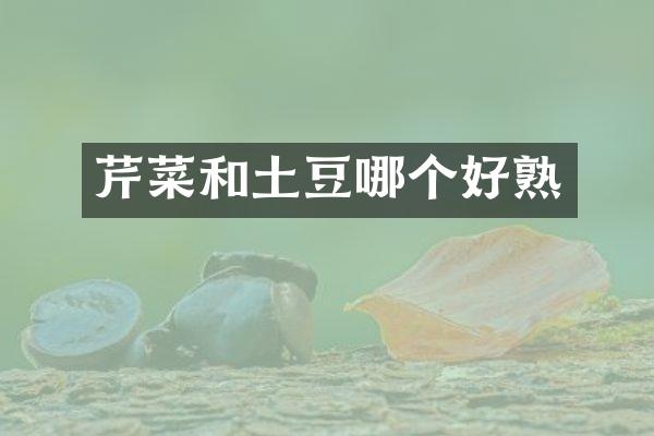 芹菜和土豆哪个好熟