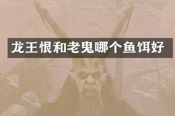 龙王恨和老鬼哪个鱼饵好