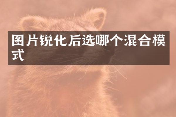图片锐化后选哪个混合模式
