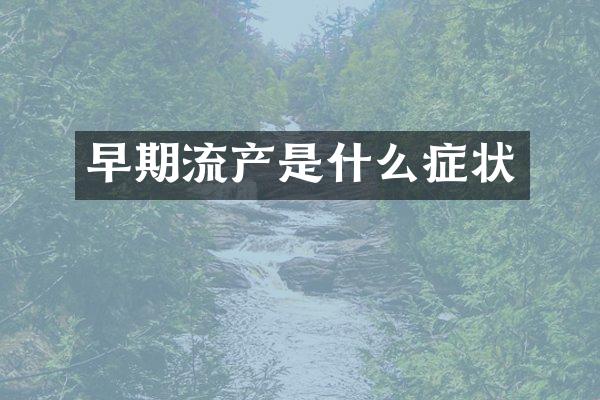 早期流产是什么症状