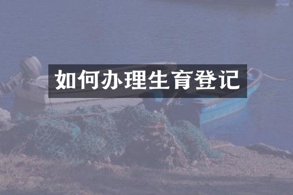 如何办理生育登记