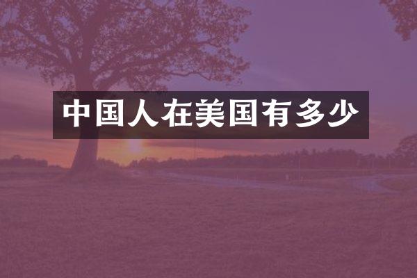 中国人在美国有多少