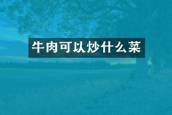 牛肉可以炒什么菜