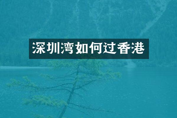 深圳湾如何过香港