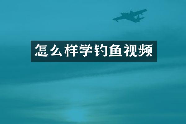 怎么样学钓鱼视频