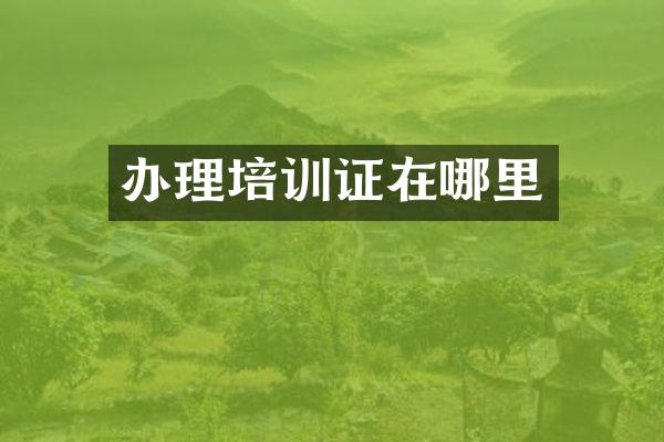 办理培训证在哪里