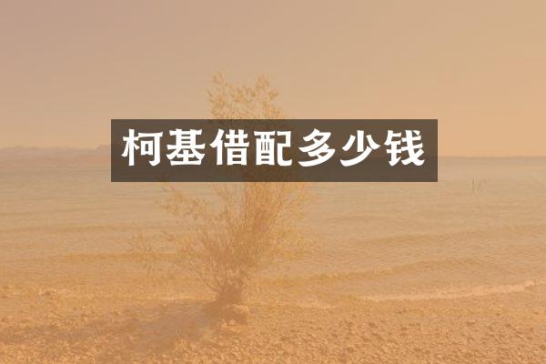 柯基借配多少钱
