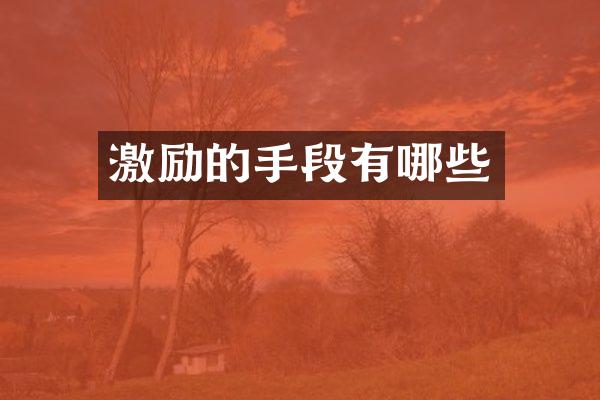 激励的手段有哪些