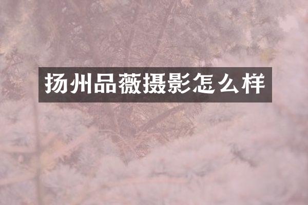 扬州品薇摄影怎么样