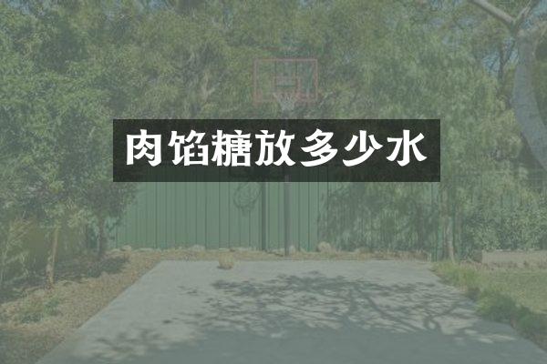 肉馅糖放多少水