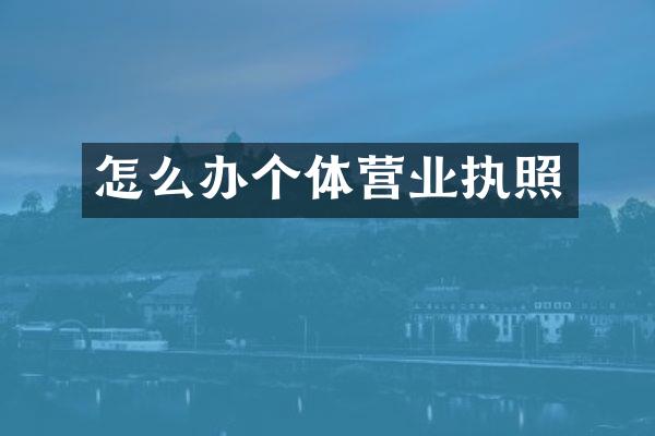 怎么办个体营业执照