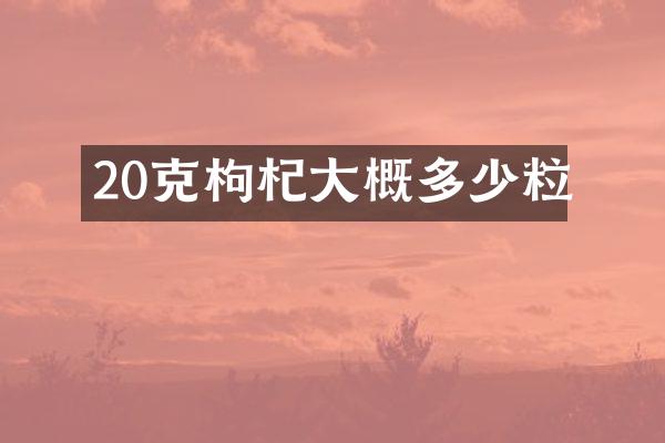 20克枸杞大概多少粒