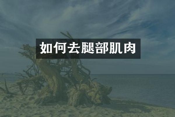 如何去腿部肌肉