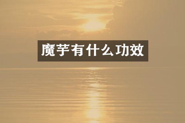 魔芋有什么功效