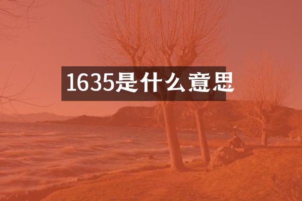 1635是什么意思
