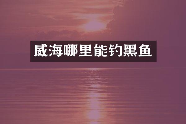 威海哪里能钓黑鱼