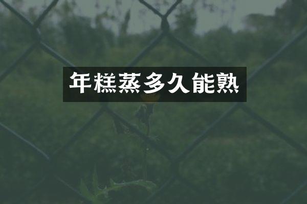 年糕蒸多久能熟