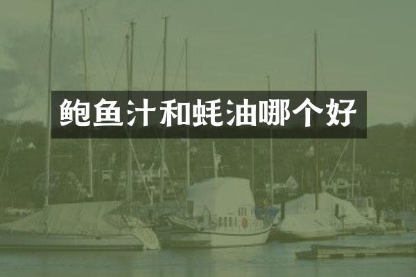 鲍鱼汁和蚝油哪个好