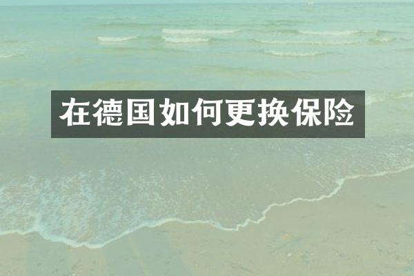 在德国如何更换保险