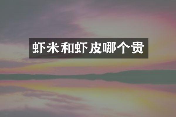 虾米和虾皮哪个贵