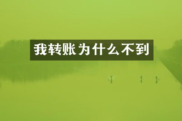 我转账为什么不到
