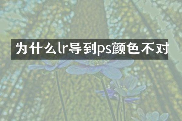 为什么lr导到ps颜色不对