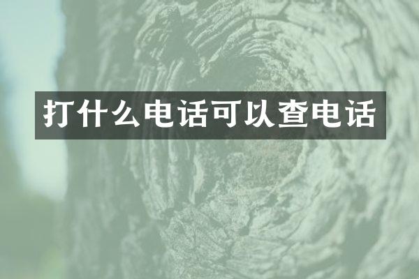 打什么电话可以查电话