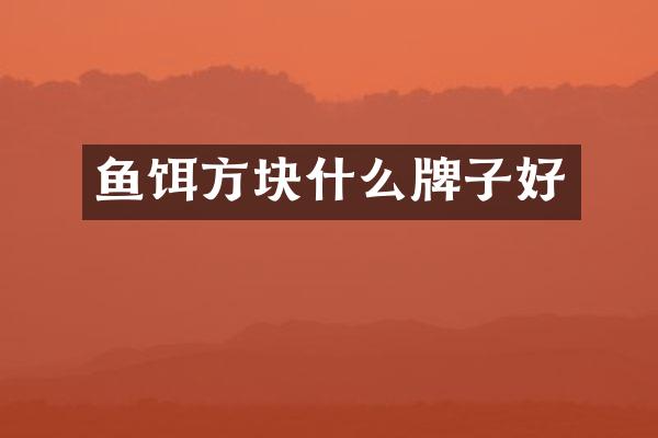 鱼饵方块什么牌子好