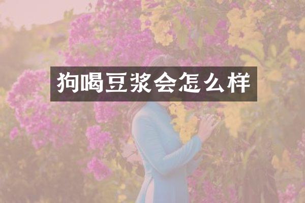 狗喝豆浆会怎么样