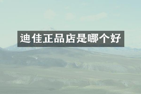迪佳正品店是哪个好