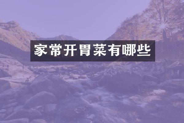 家常开胃菜有哪些
