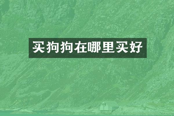 买狗狗在哪里买好
