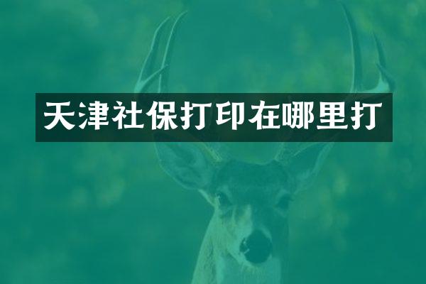 天津社保打印在哪里打